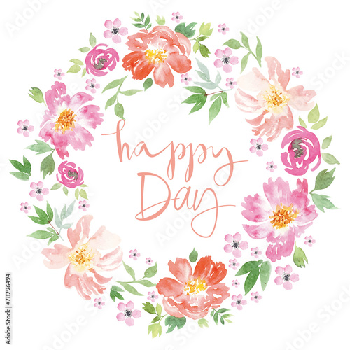 Watercolor spring flowers.