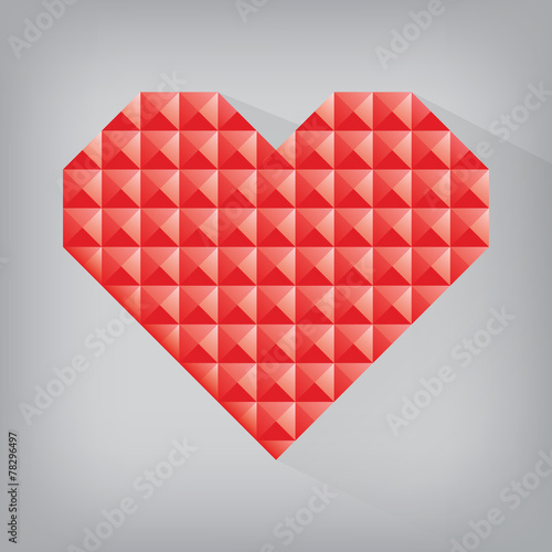red retro heart triangle abstract love valentine day jewel textu