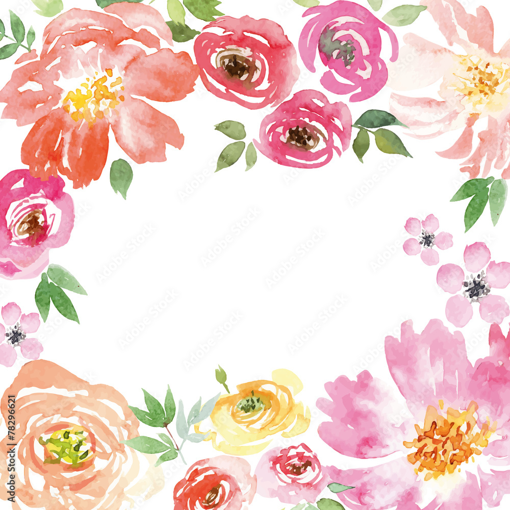 Watercolor spring flowers. Watercolor spring flowers.