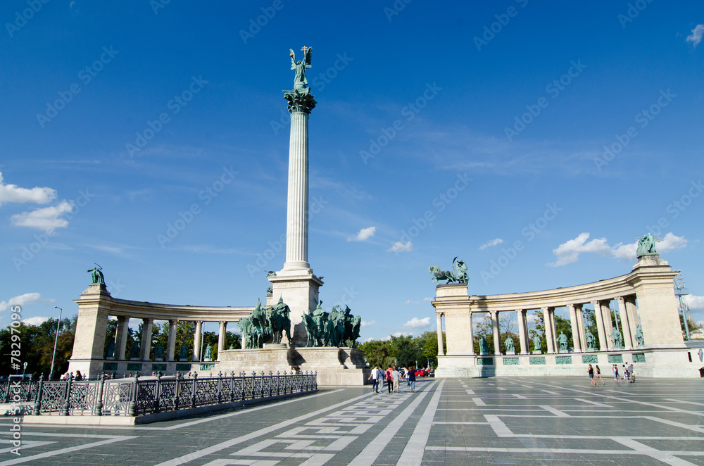 Budapest, Hungary - August 25th 2014: Heroes Square (Hosok tere)