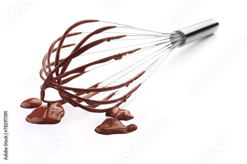 whisk with chocolate