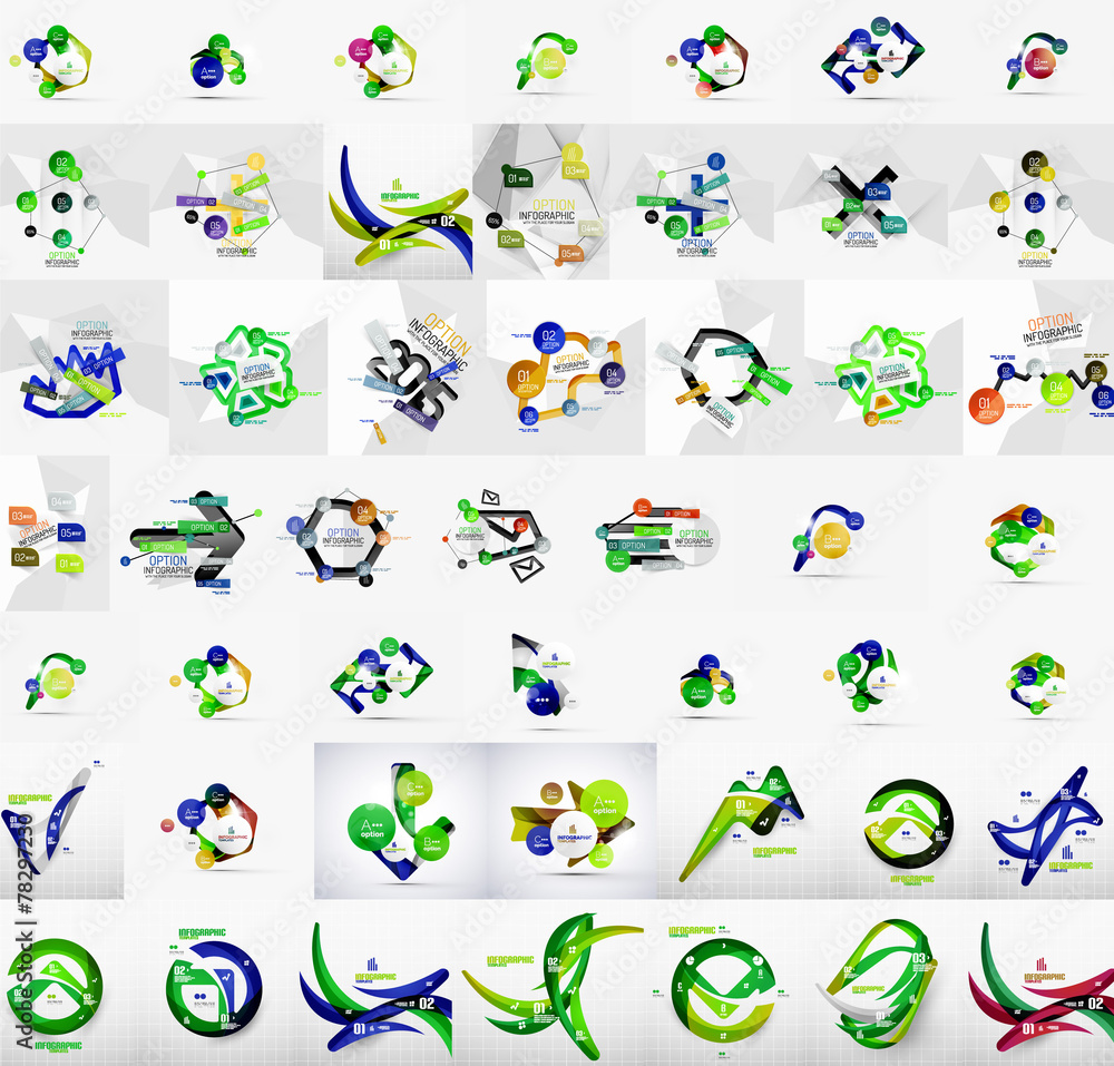 Mega set of infographic templates Mega set of infographic templates