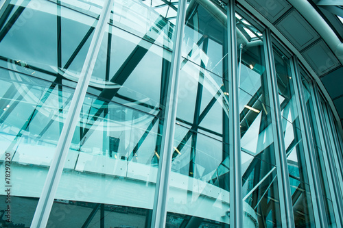 Interior of Glass in Business Office building Financial Skyscra