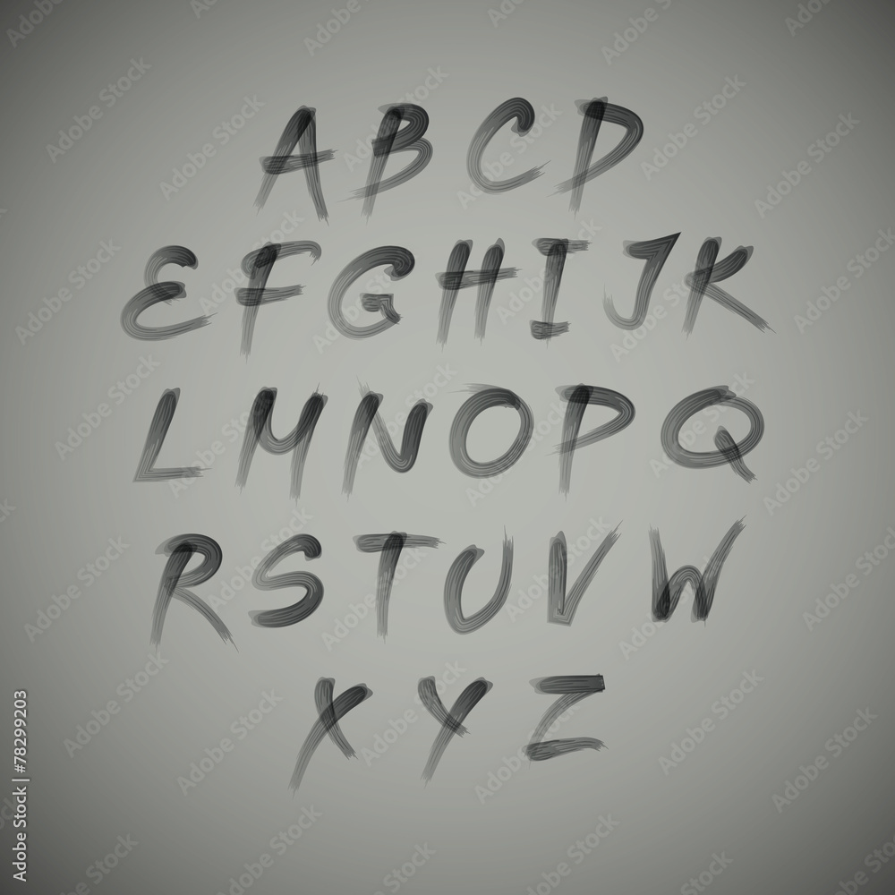 Vector alphabet. Hand drawn letters. written with a brush. Vector alphabet. Hand drawn letters. written with a brush.