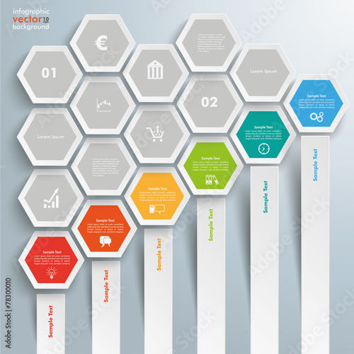 Hexagon Chart Growth Bars Honeycomb