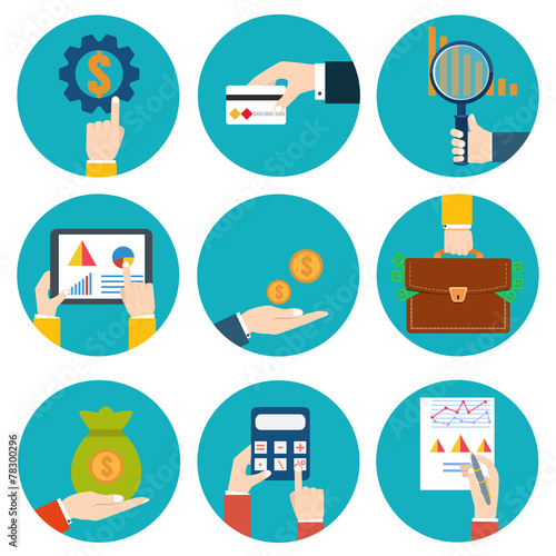 Financial examiner icon. Economic statistic icon. Vector illustr