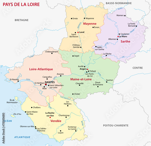 pays de la loire administrative map