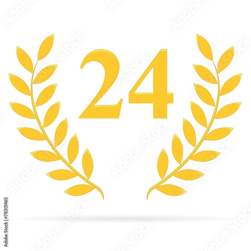Lauriers 24 gold sur fond blanc