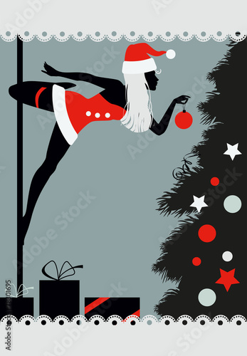 Christmas pole dancer