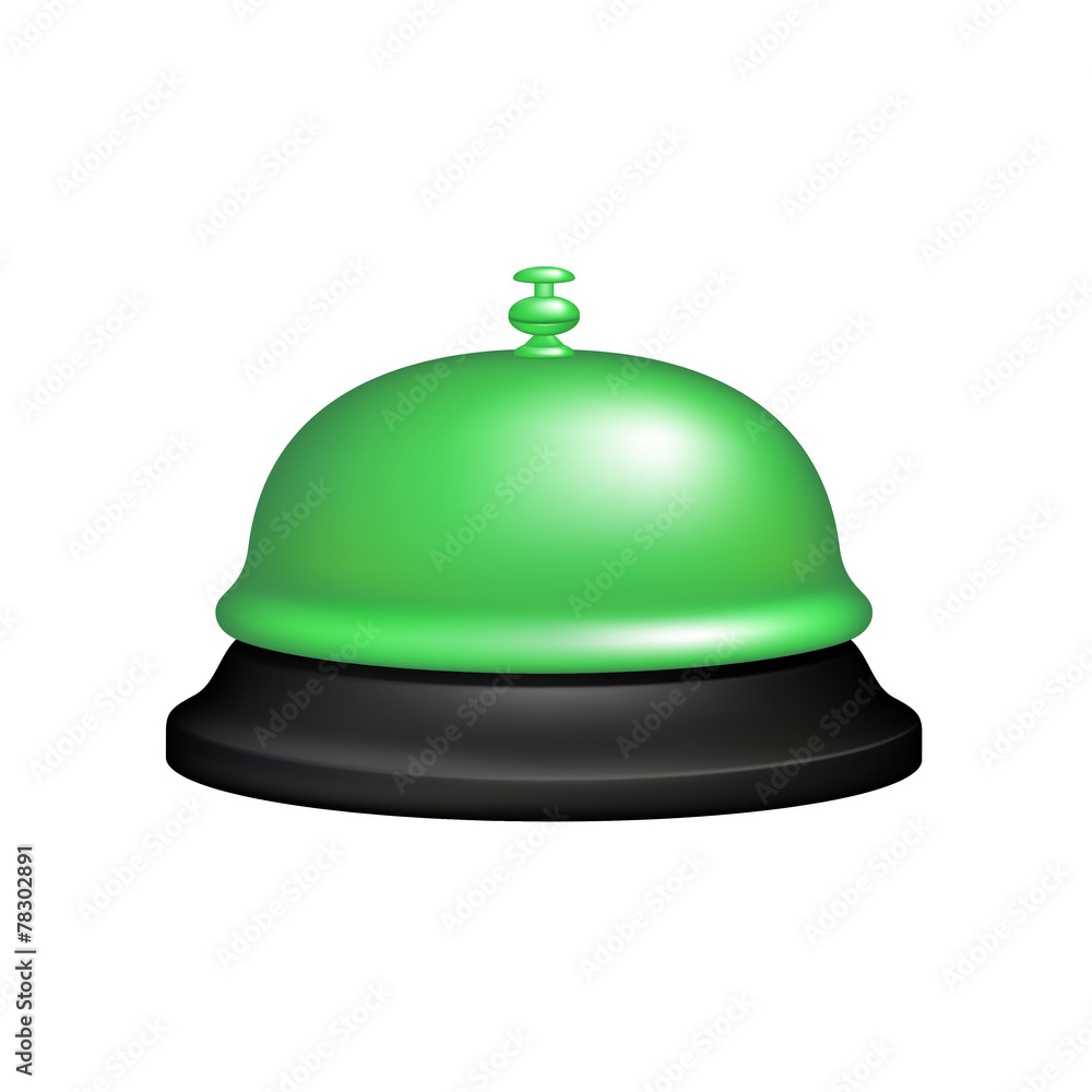 Service bell in black and green design Service bell in black and green design