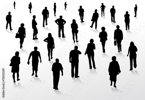 People walking silhouettes