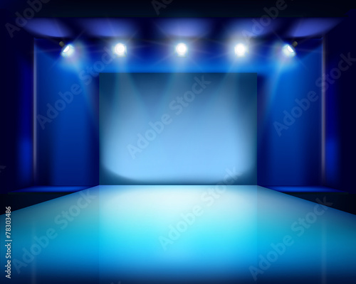 Empty stage. Vector illustration.