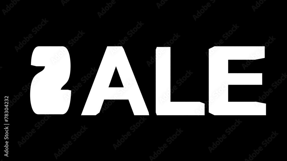 SALE - 30fps loop with alpha matte - white 3d letters SALE - 30fps loop with alpha matte - white 3d letters