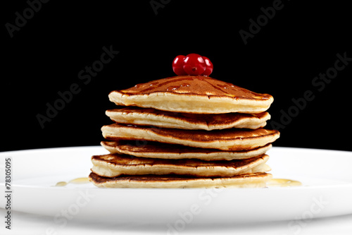 Wallpaper Mural Pancakes with honey and cranberries on a plate. Torontodigital.ca