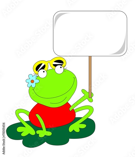 frog with the sign