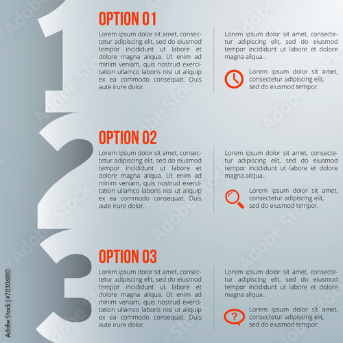 1-2-3 option infographics-paper progress template