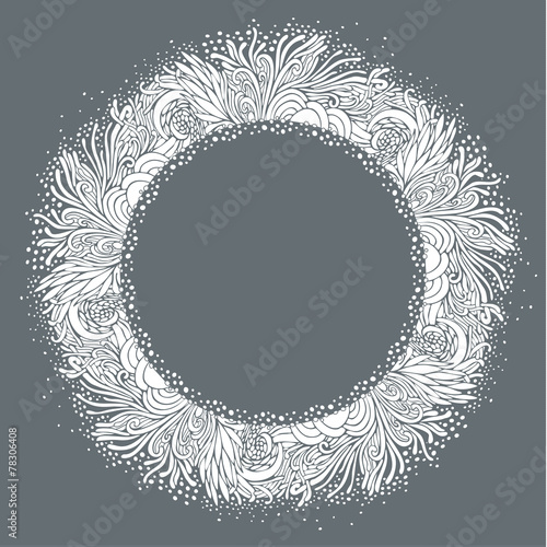 Round floral frame 01