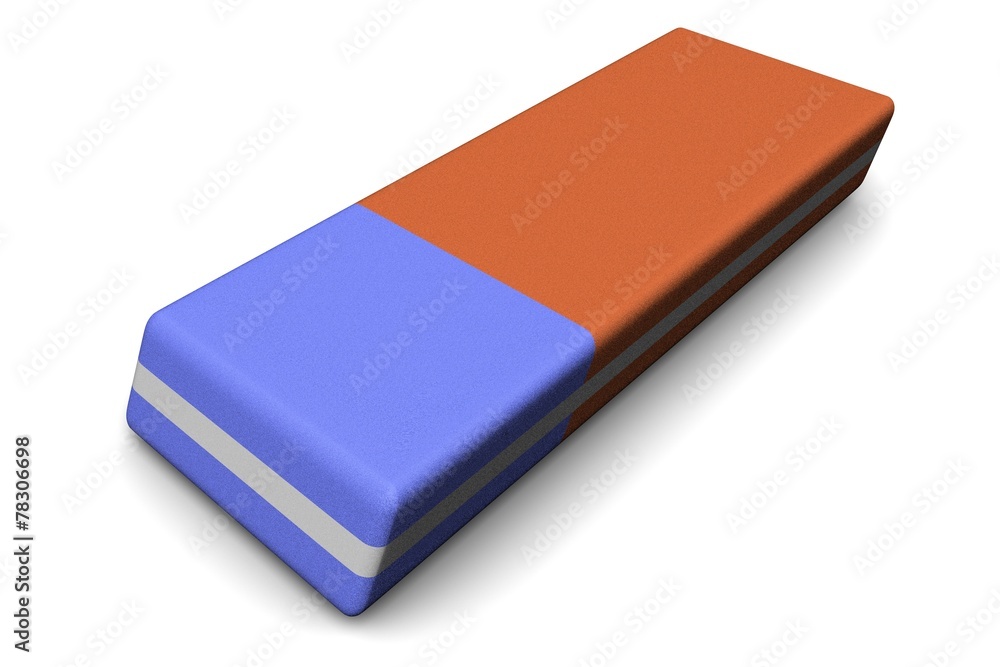 Red and blue eraser Red and blue eraser