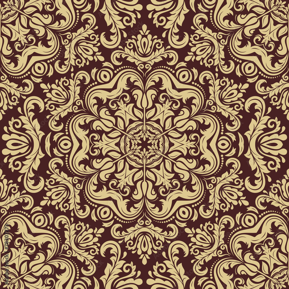 Damask Seamless Pattern. Orient Background Damask Seamless Pattern. Orient Background