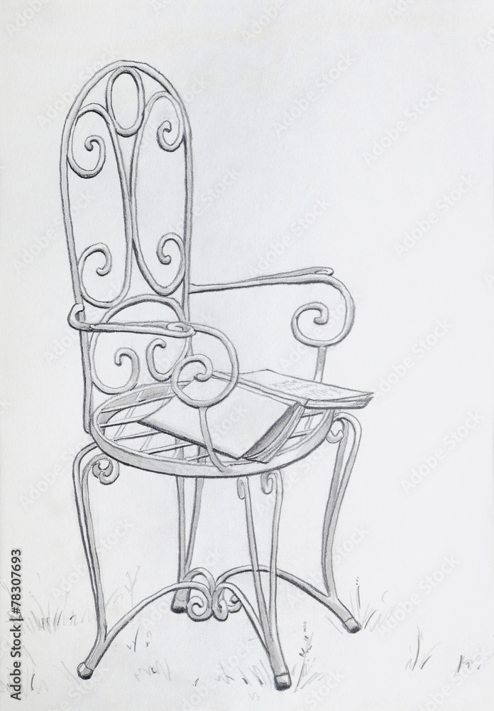 Chair Carpentered Wooden Vintage Pencil Drawing Stock Illustration -  Download Image Now - Carpenter, 2015, Abstract - iStock