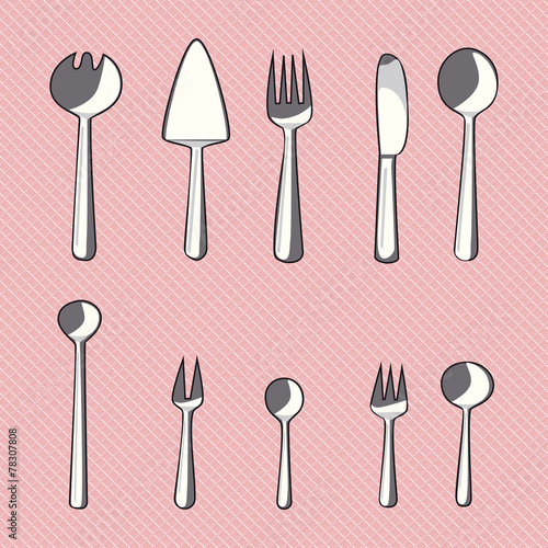 Vector set of catlery icons