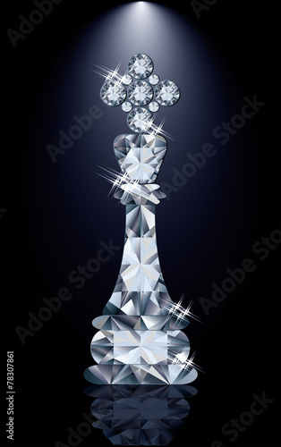 Diamond chess King, vector illustration