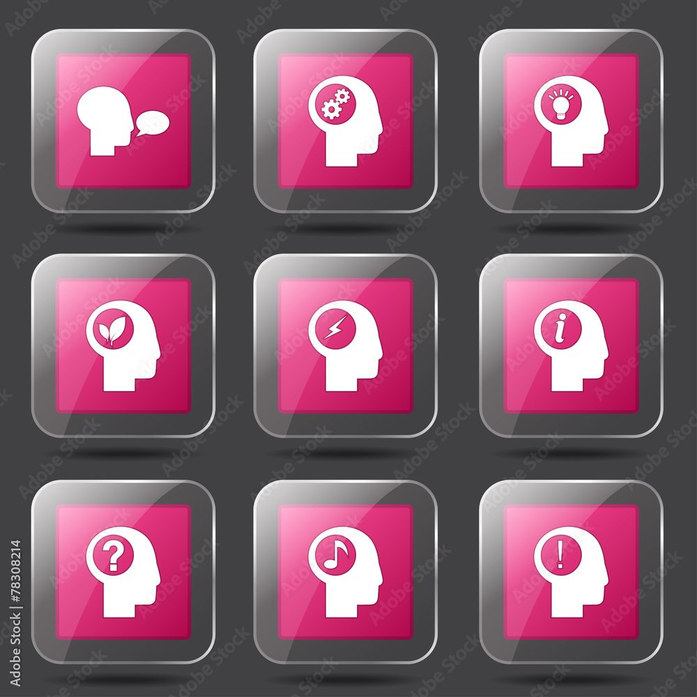 Think Web Internet Square Vector Pink Icon Design Set Think Web Internet Square Vector Pink Icon Design Set