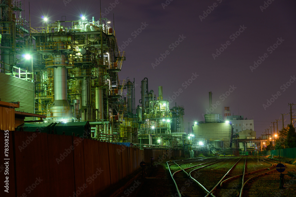 Night view of Factories in Kawasaki, Kanagawa, Japan