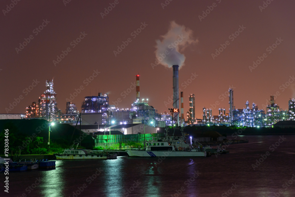 Night view of Factories in Kawasaki, Kanagawa, Japan Night view of Factories in Kawasaki, Kanagawa, Japan