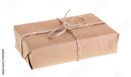 Brown Gift Package Isolated