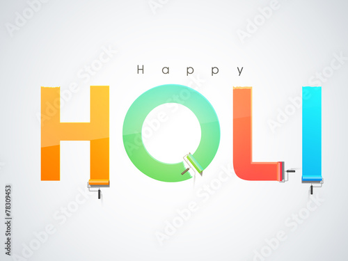 Stylish colorful text for Indian festival, Holi celebration.