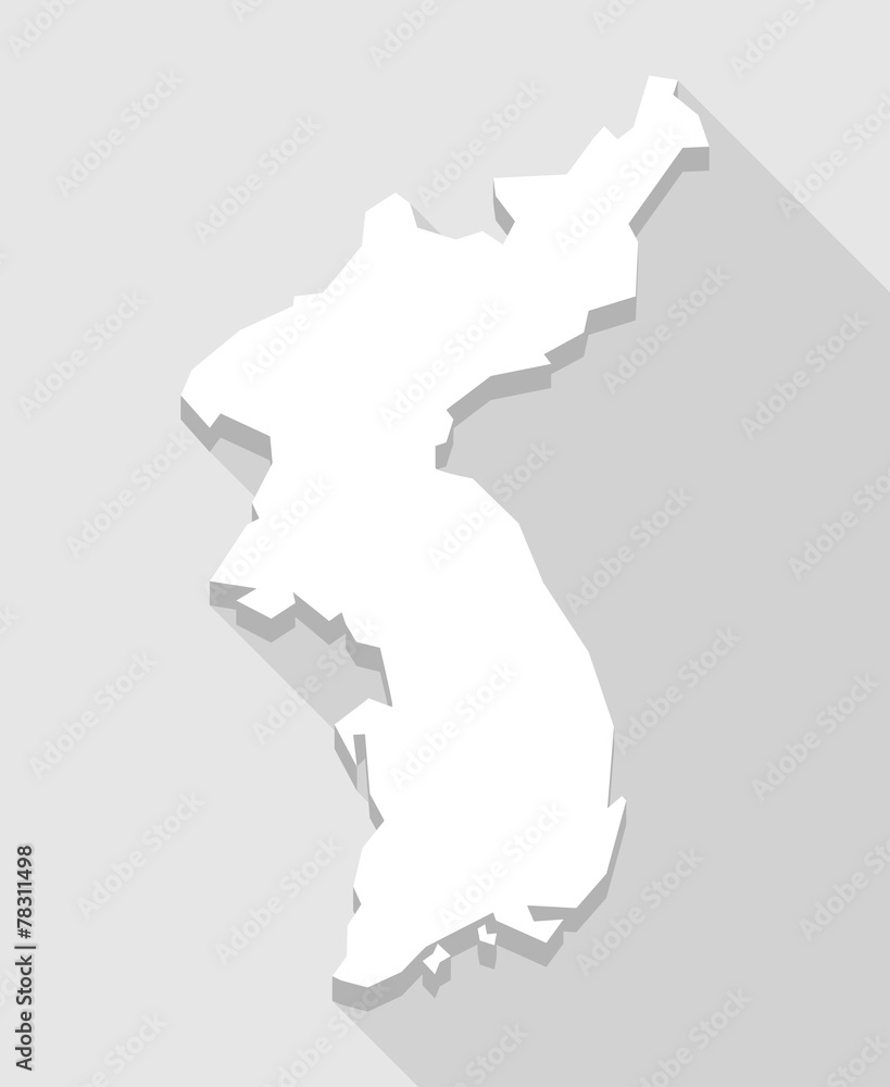 Long shadow Korea map
