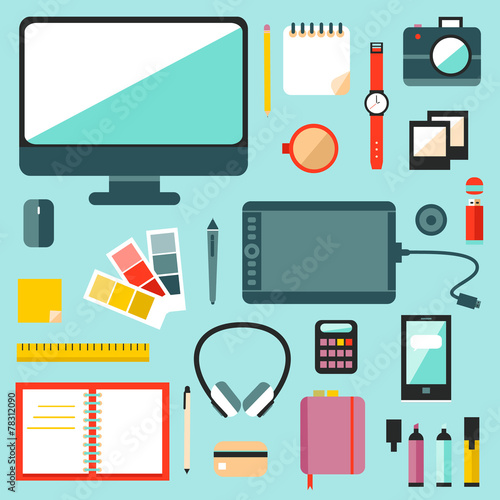 Big set of graphic designer vector icons.