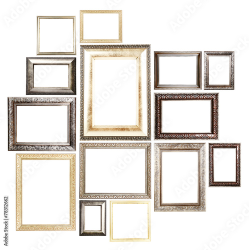Collection of frames isolated on white