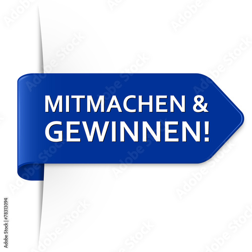 Langer azurblauer Sticker Pfeil - Mitmachen & Gewinnen!