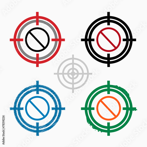 Sign ban on target icons background