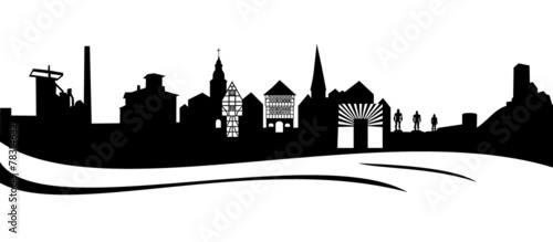 Silhouette von der Stadt Hattingen