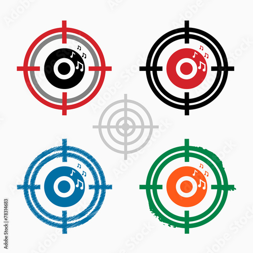 CD icon on target icons background