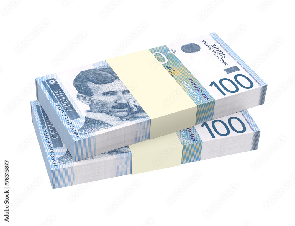 Serbian dinar isolated on white background Serbian dinar isolated on white background