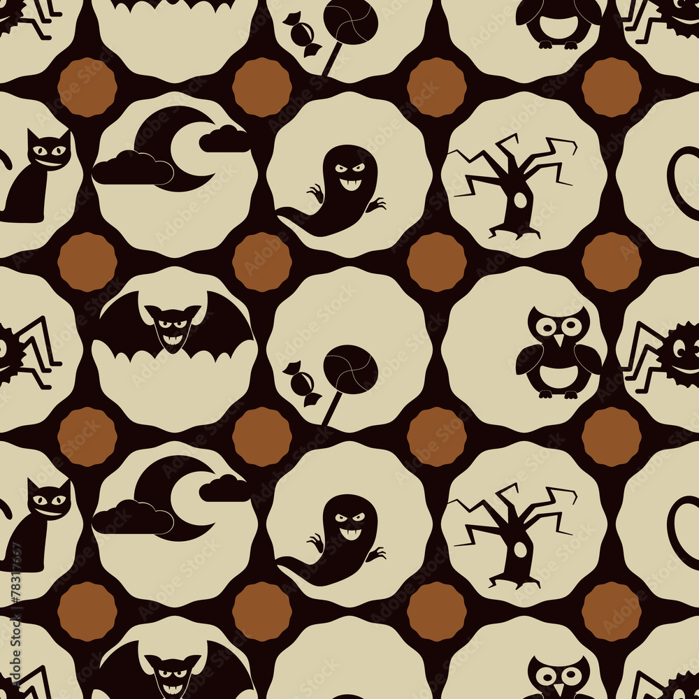 Fototapeta premium seamless background with symbols of Halloween