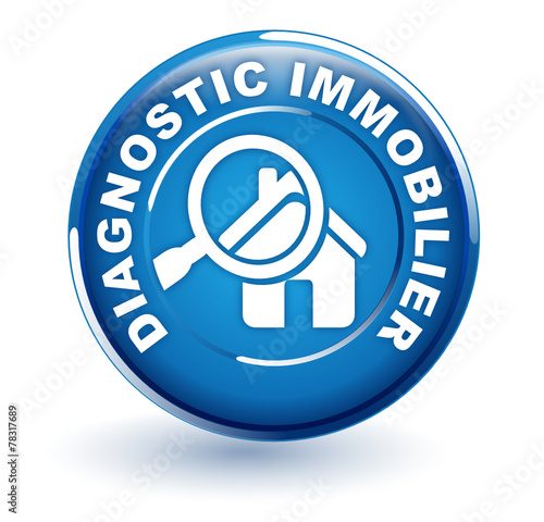 diagnostic immobilier sur bouton bleu