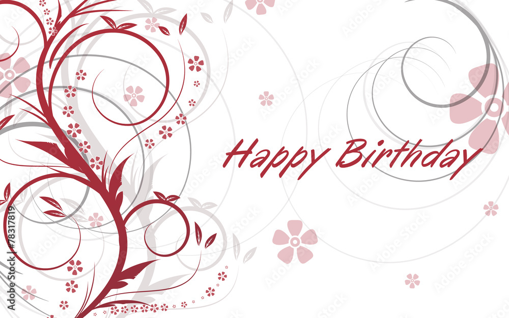 Birthday greetings on natural background, vector illustration