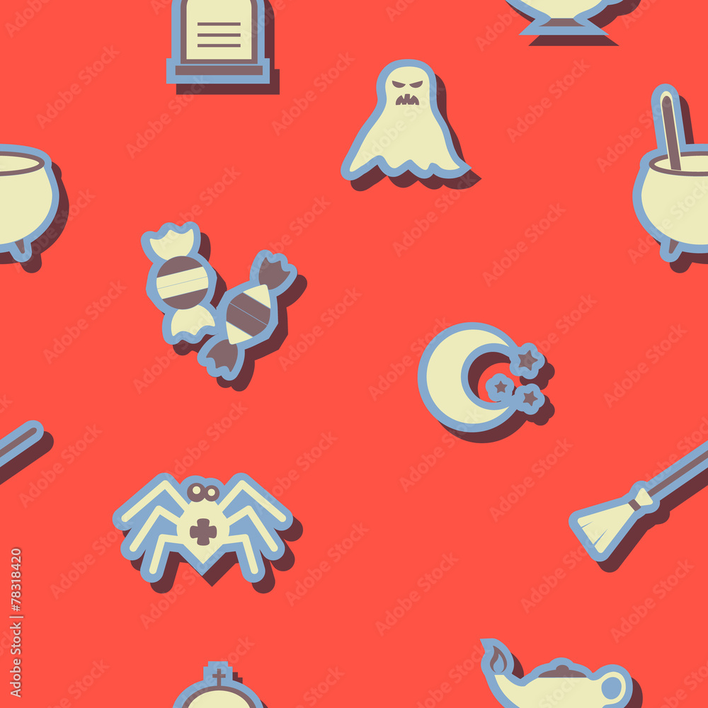Fototapeta premium seamless background with symbols of Halloween