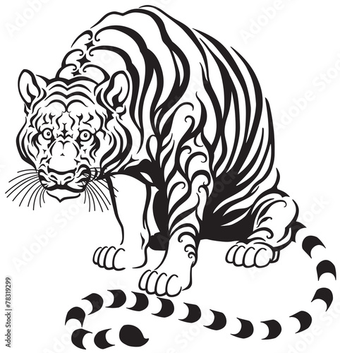 Fototapeta Naklejka Na Ścianę i Meble -  sitting tiger