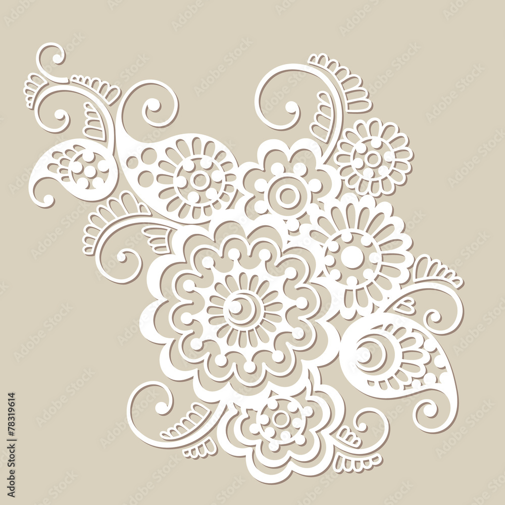 Vector floral pattern element, indian ornament Vector floral pattern element, indian ornament