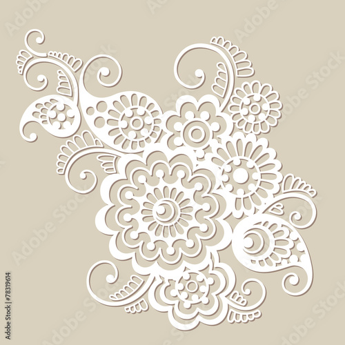 Vector floral pattern element, indian ornament