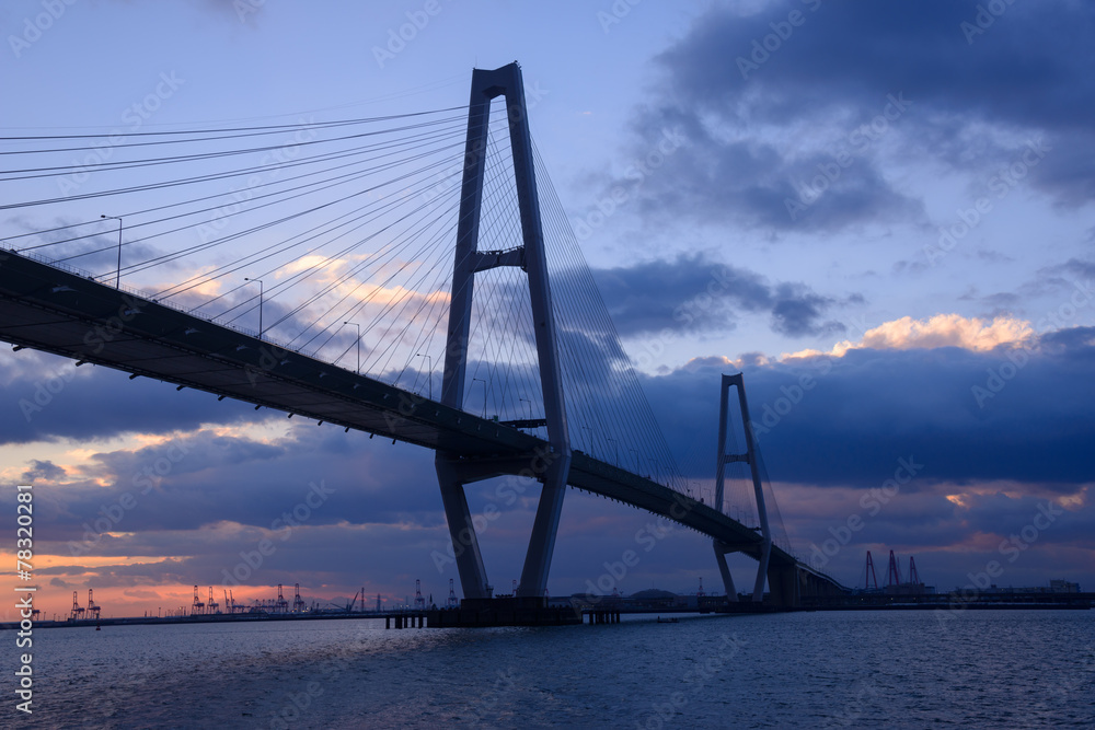 Obraz premium Meiko Triton and the Port of Nagoya in Aichi, Japan