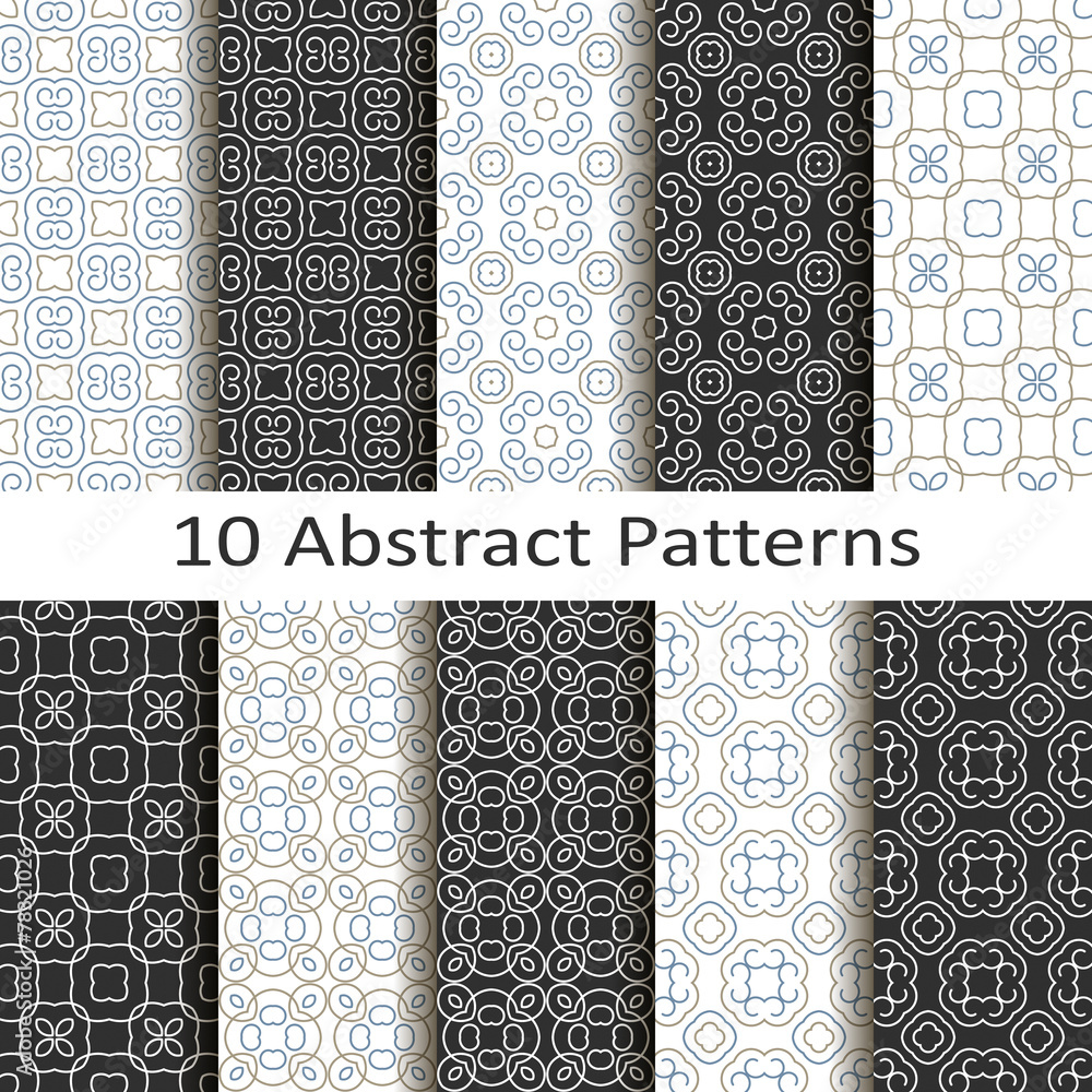 set of ten abstract patterns