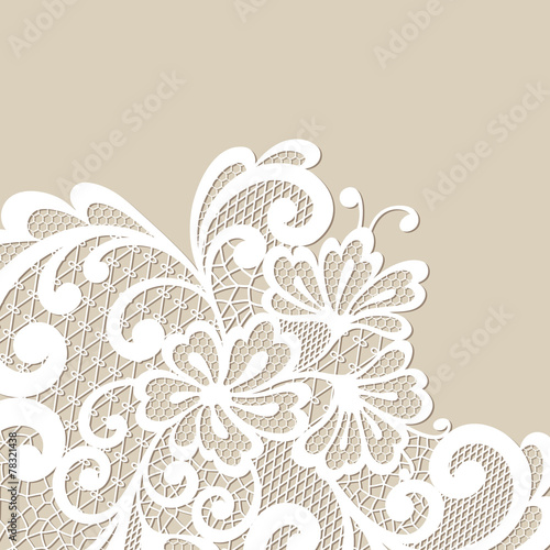 Black vector lace corner