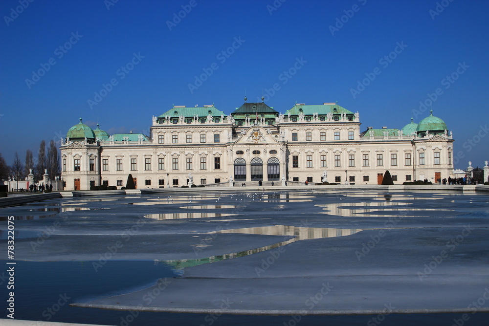 vienna belvedere palace in winter (1/3 sky)